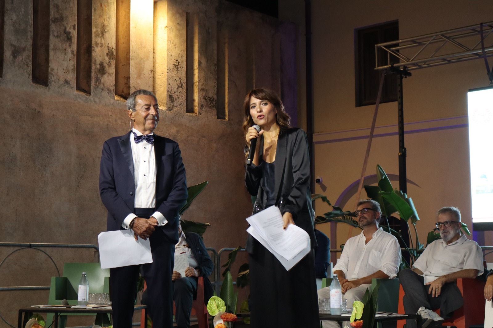 Intervento sul palco durante la cerimonia del Premio Brignetti