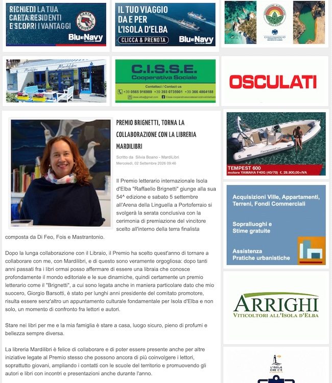 Elbareport – Premio Brignetti, torna la collaborazione con la libreria MardiLibri
